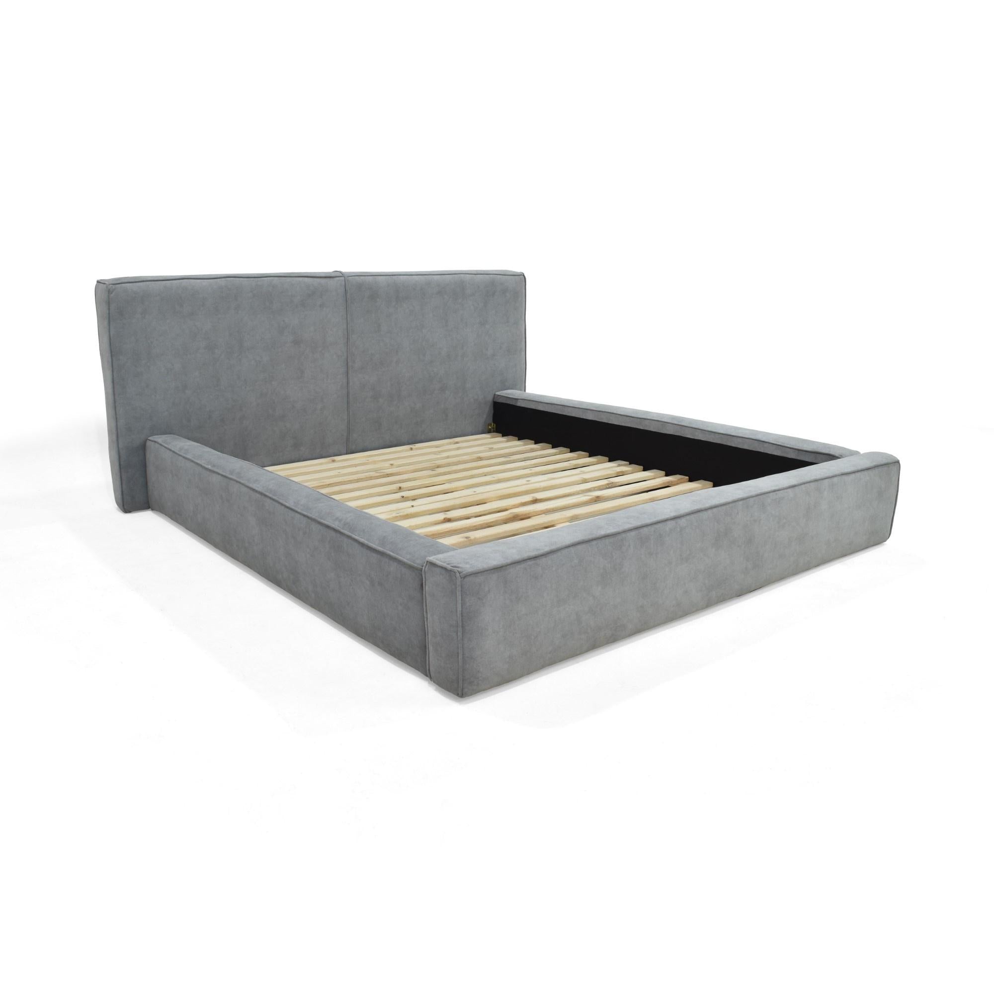 Cama Lennon Doble Tela Gris