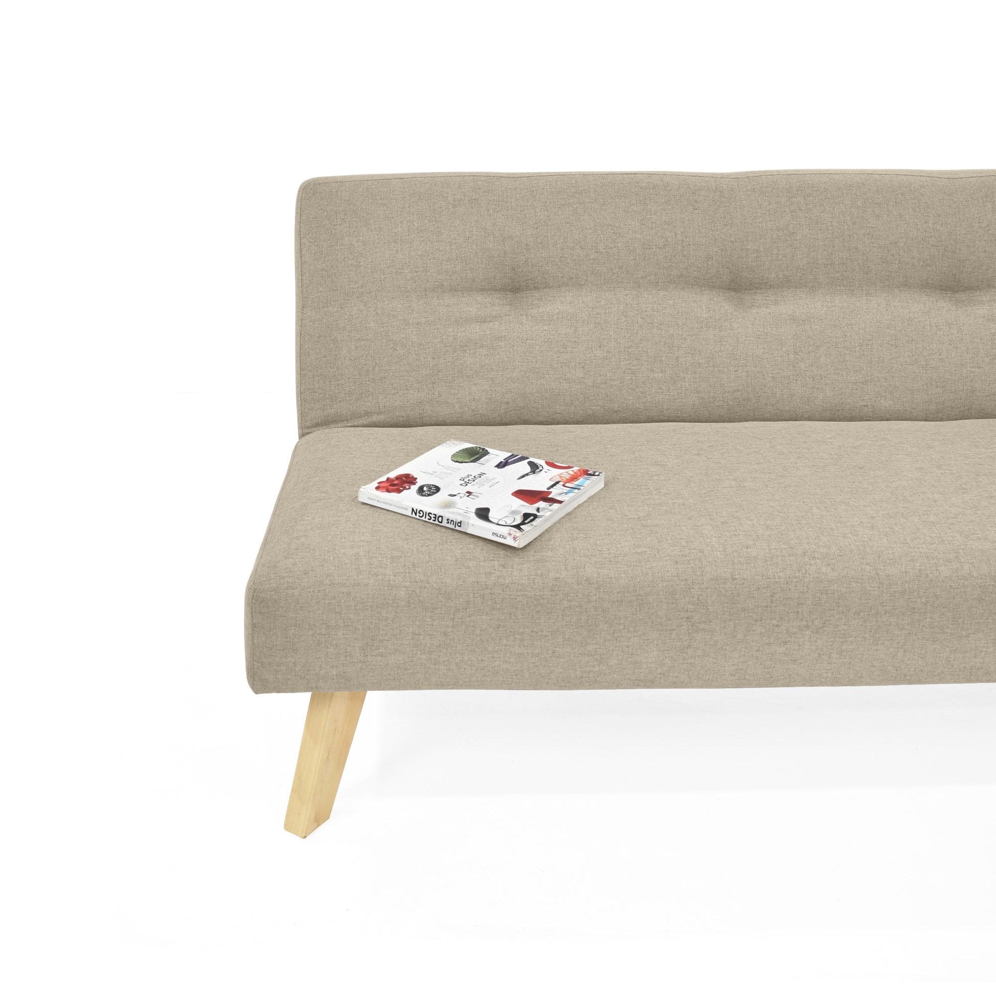 Futon London 3 Posiciones Tela Poliester Beige - VIRTUAL MUEBLES