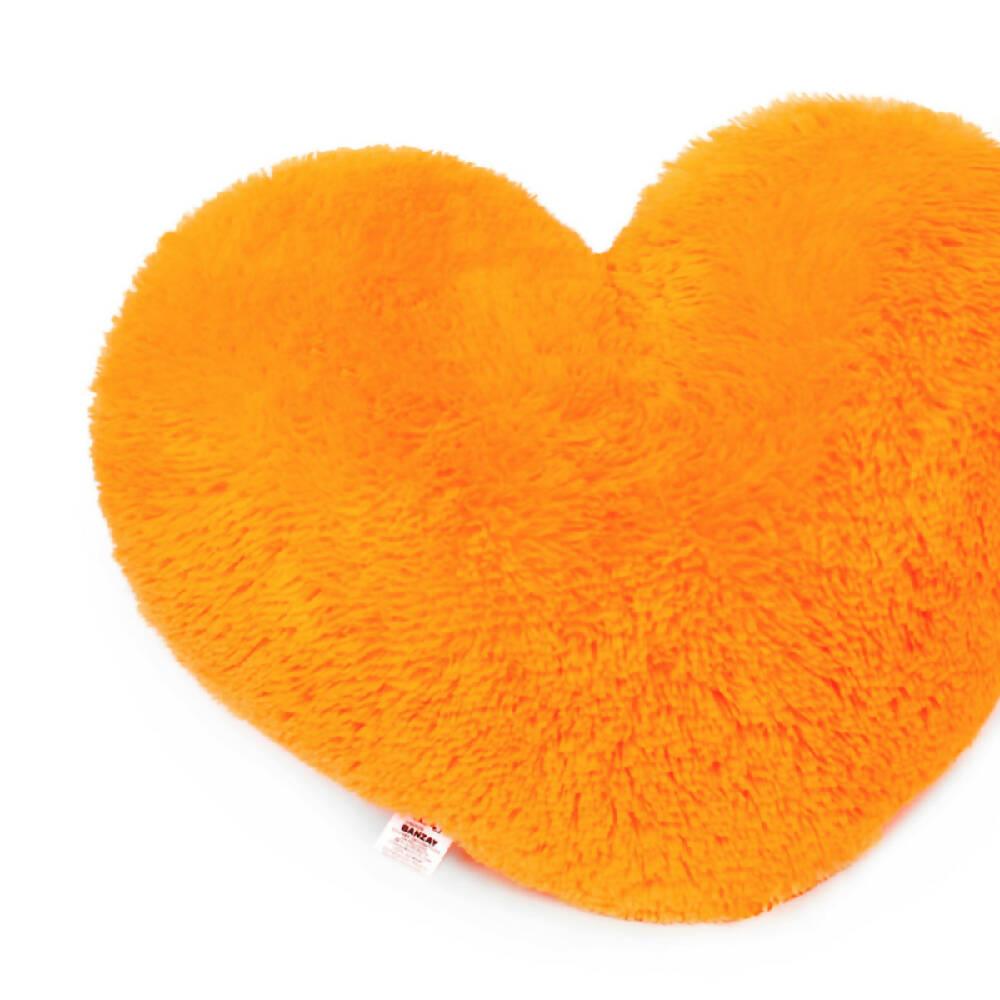 Cojín Decorativo Peludo Corazón NARANJA - VIRTUAL MUEBLES