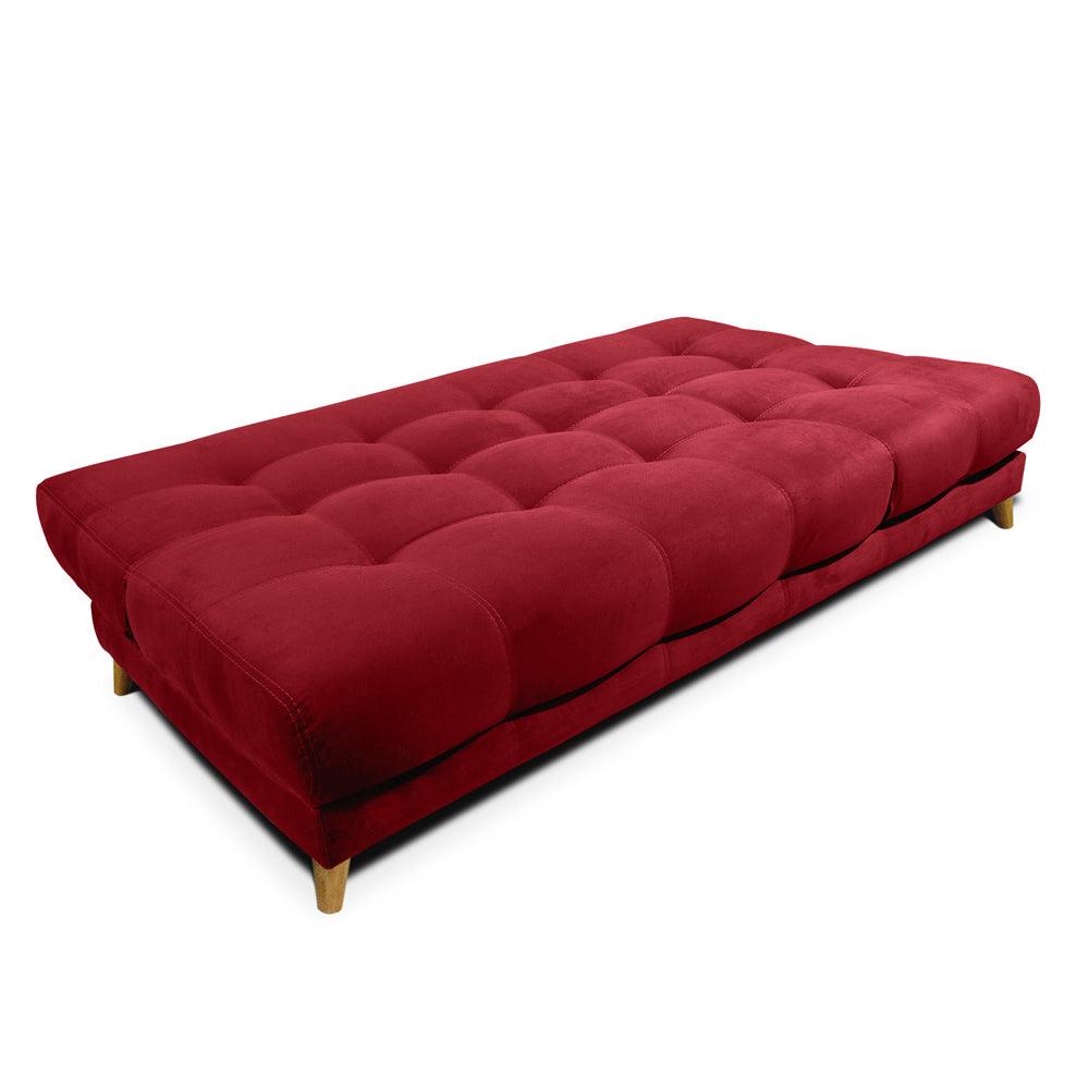 Sofacama Martins 5 Posiciones Tela Rojo - VIRTUAL MUEBLES