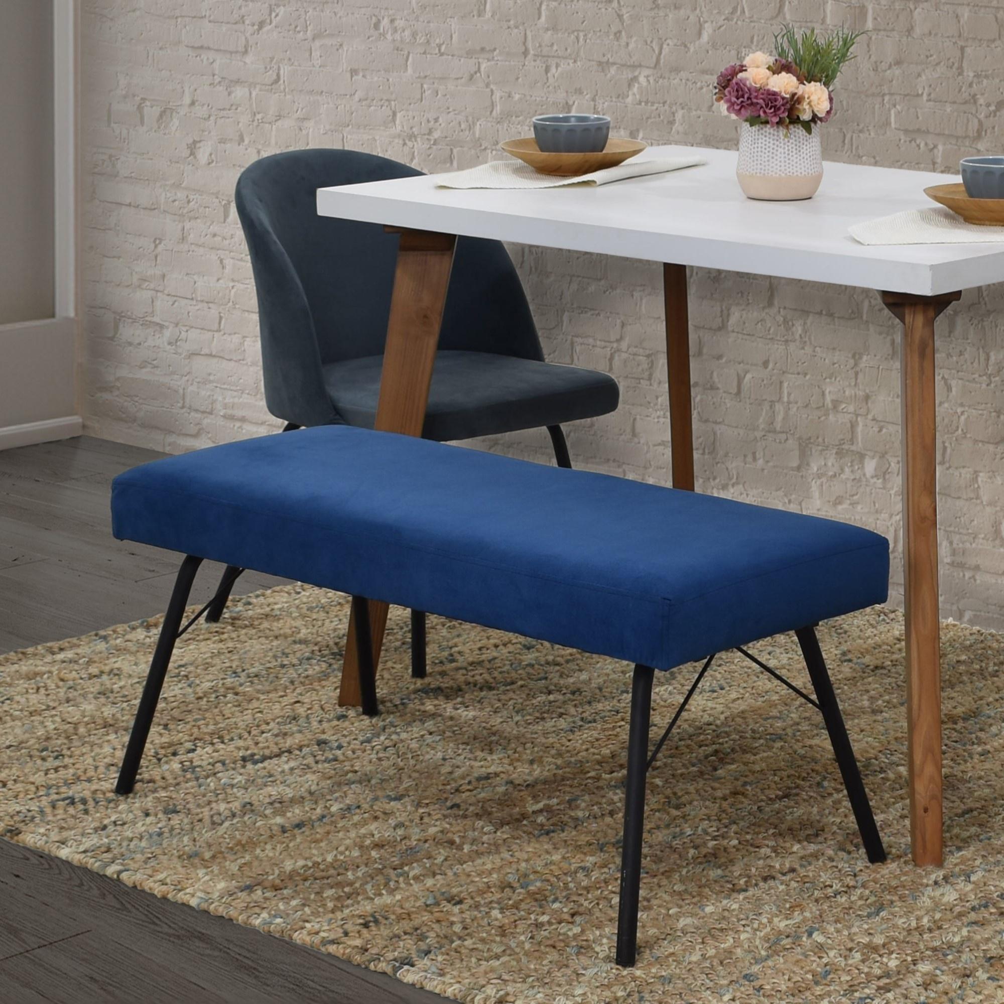 Set de Comedor Lugo Matiz con 2 Sillas Osaka Gris y 1 Banqueta Cadiz Tela Azul