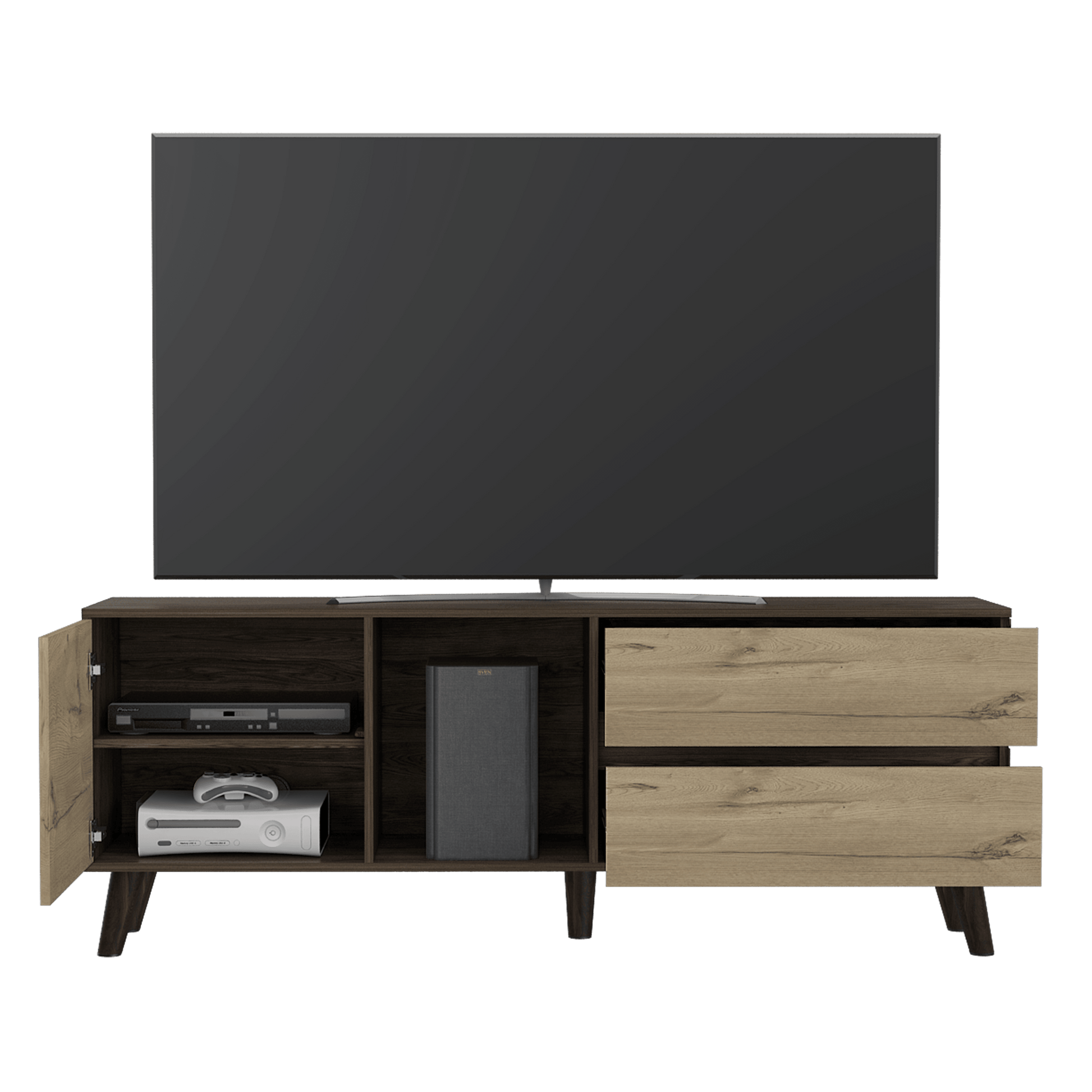 Mesa para TV Nashira color Chocolate y Café claro para Sala.