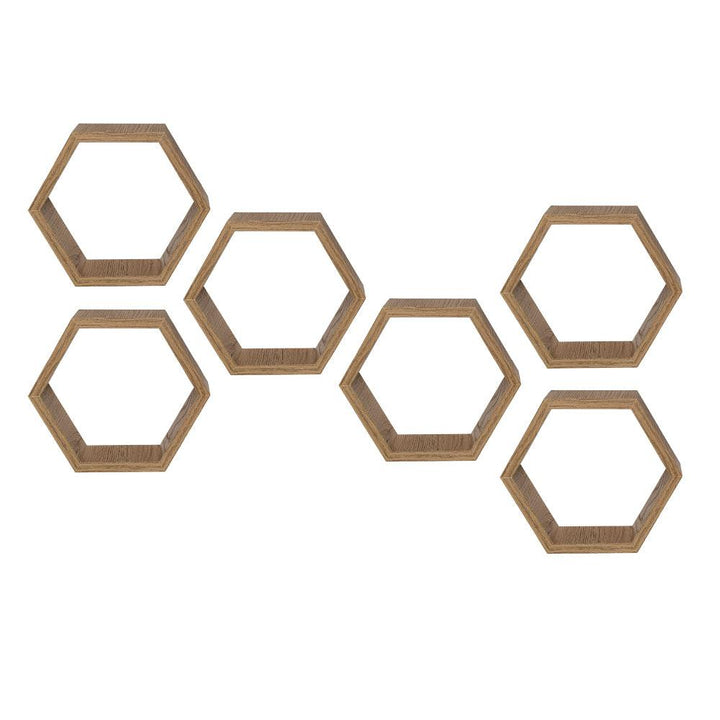 Set de Repisas Hexagonal Hades, Beige, X6 Unidades - VIRTUAL MUEBLES
