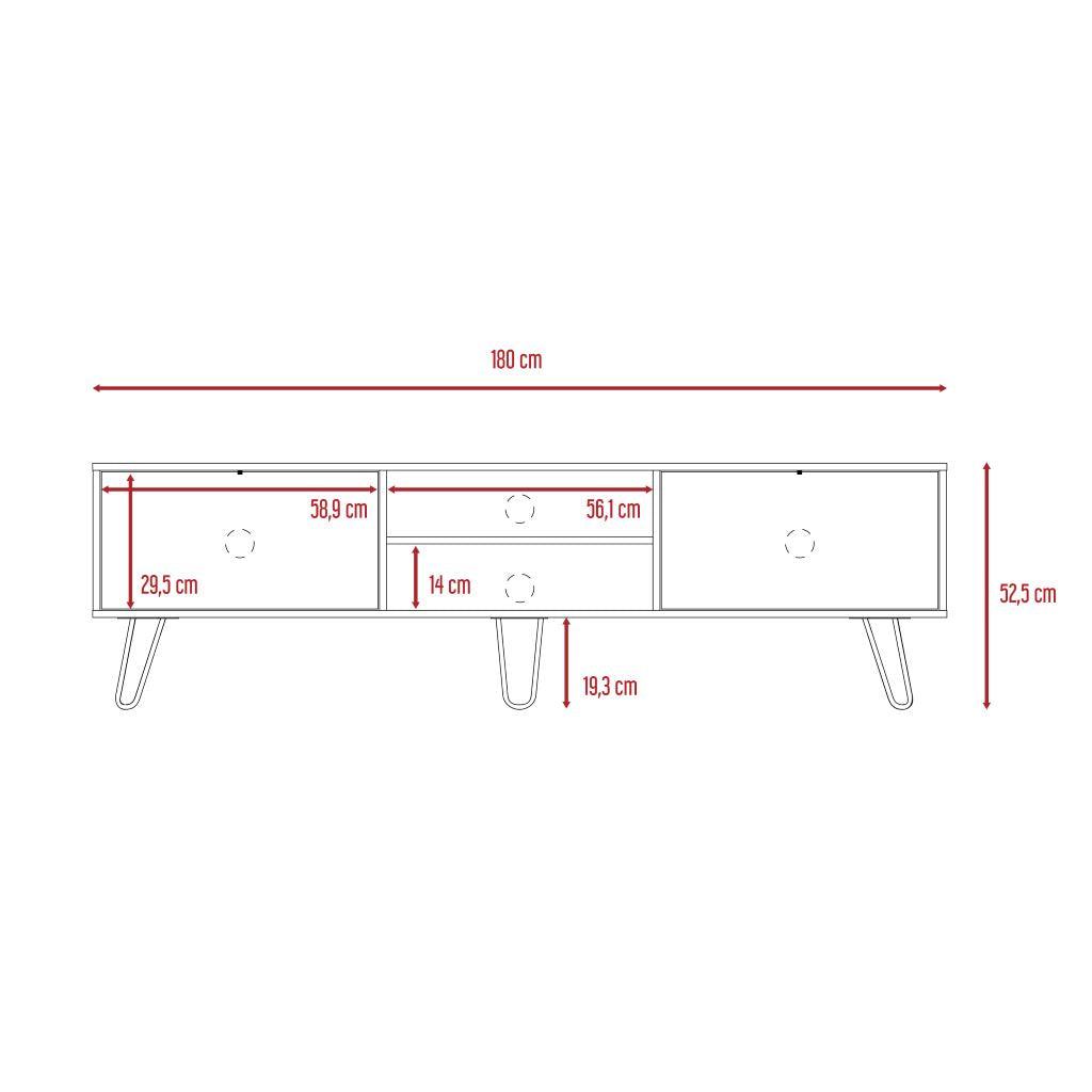 Mesa para TV Lara color Caoba y Blanco para Sala.