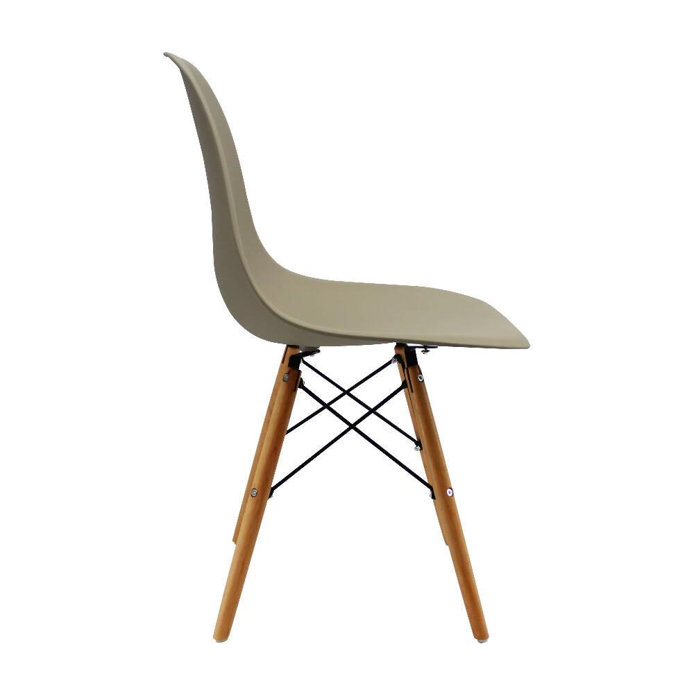 Kit por 2 sillas Eames Patas En Madera para comedor, sala, restaurante - Beige - VIRTUAL MUEBLES