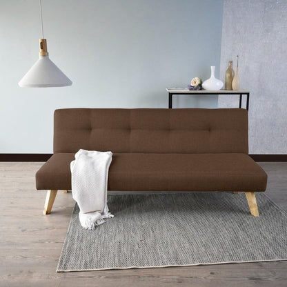 Futon London 3 Posiciones Tela Chocolate - VIRTUAL MUEBLES