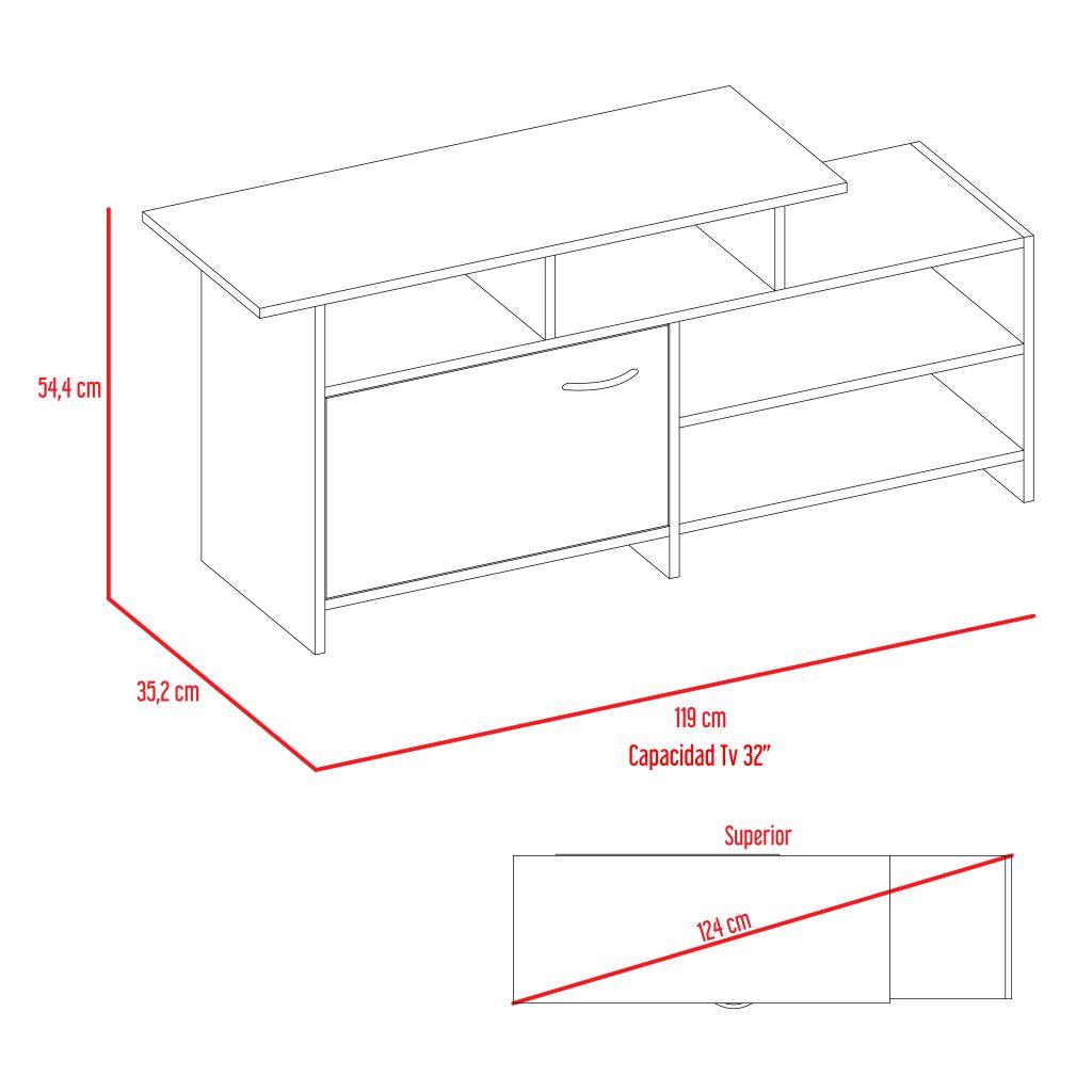 Mesa Para Tv Liena, Beige, Para Televisor de 40 Pulgadas - VIRTUAL MUEBLES