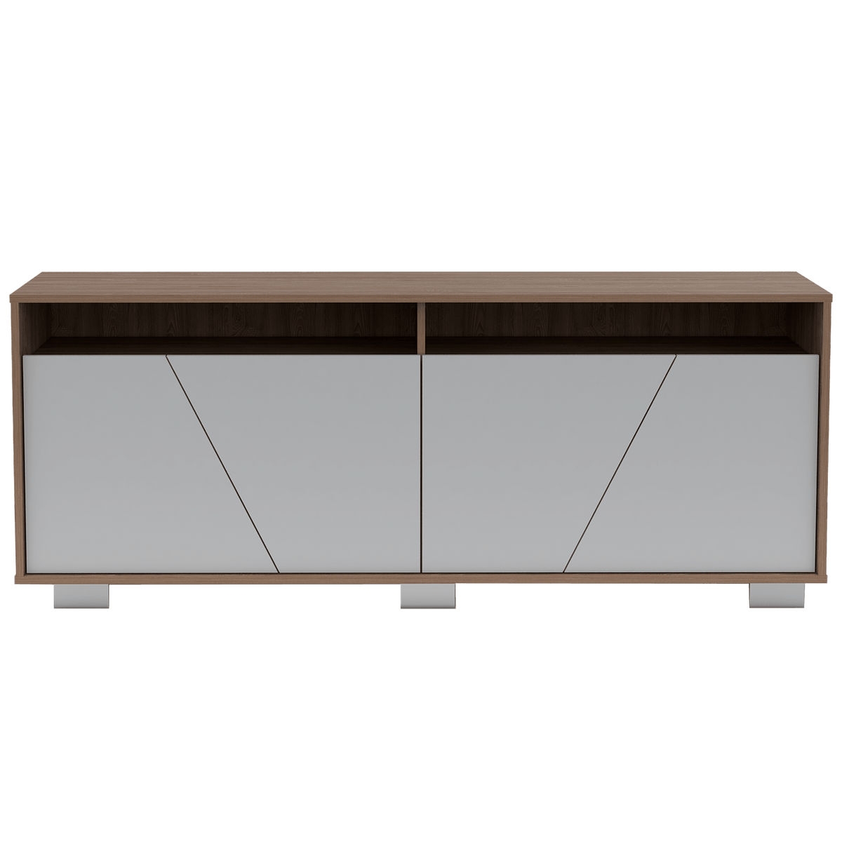 Mesa para TV Orus miel y blanco para televisor de 70 pulgadas, 155,5 cm de ancho – vista 3
