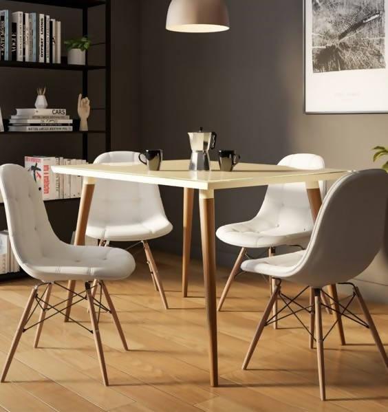 Silla Botones Eames Acolchada - Blanca - VIRTUAL MUEBLES