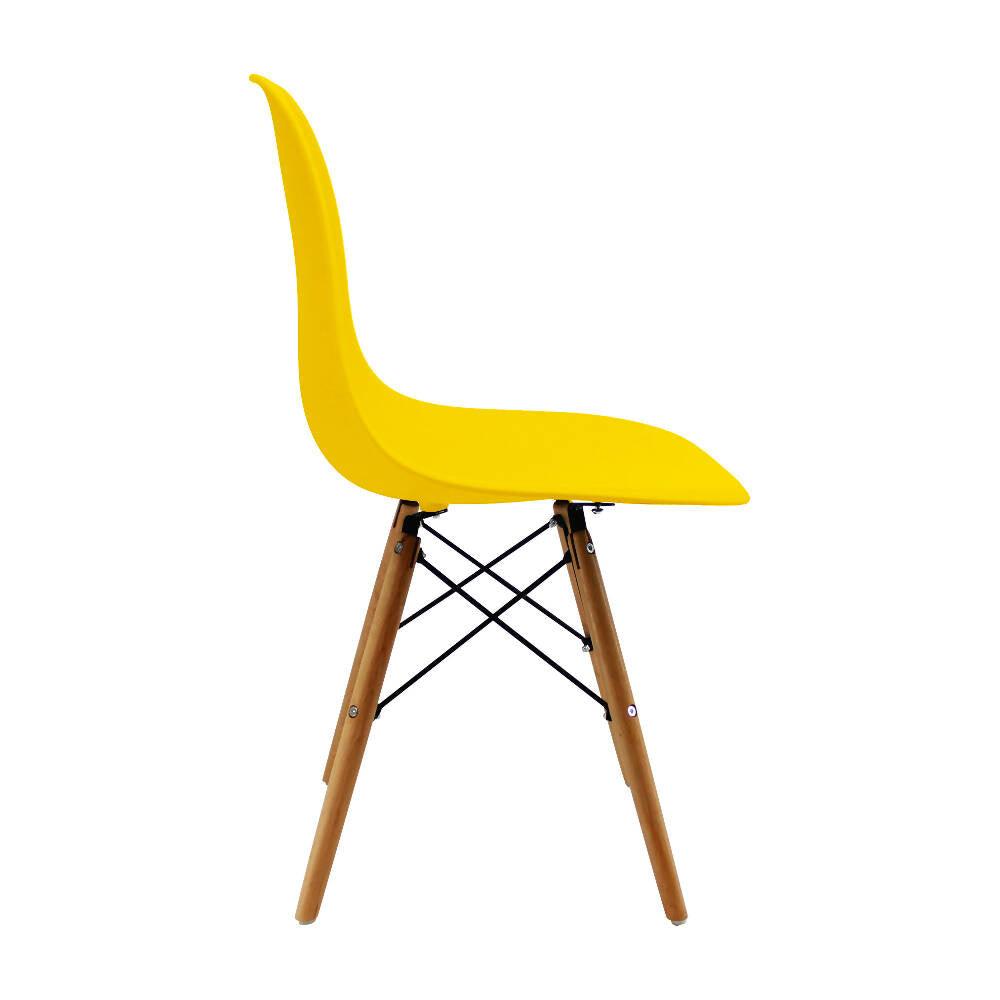 Kit por 2 sillas Eames Patas En Madera para comedor, sala, restaurante - Amarilla - VIRTUAL MUEBLES