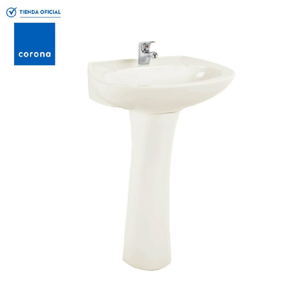 Lavamanos Corona Maximo Con Pedestal Beige - VIRTUAL MUEBLES