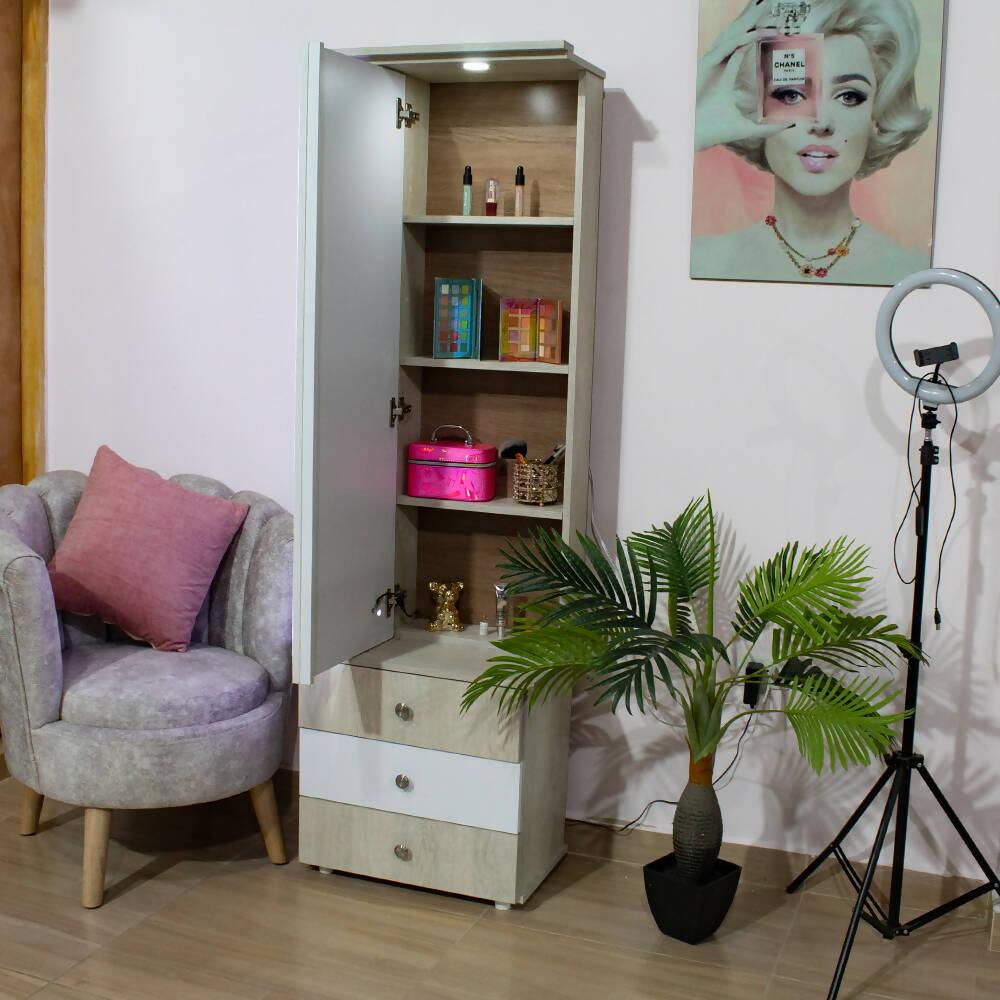 Tocador Bilbao blanco combinado con espejo led