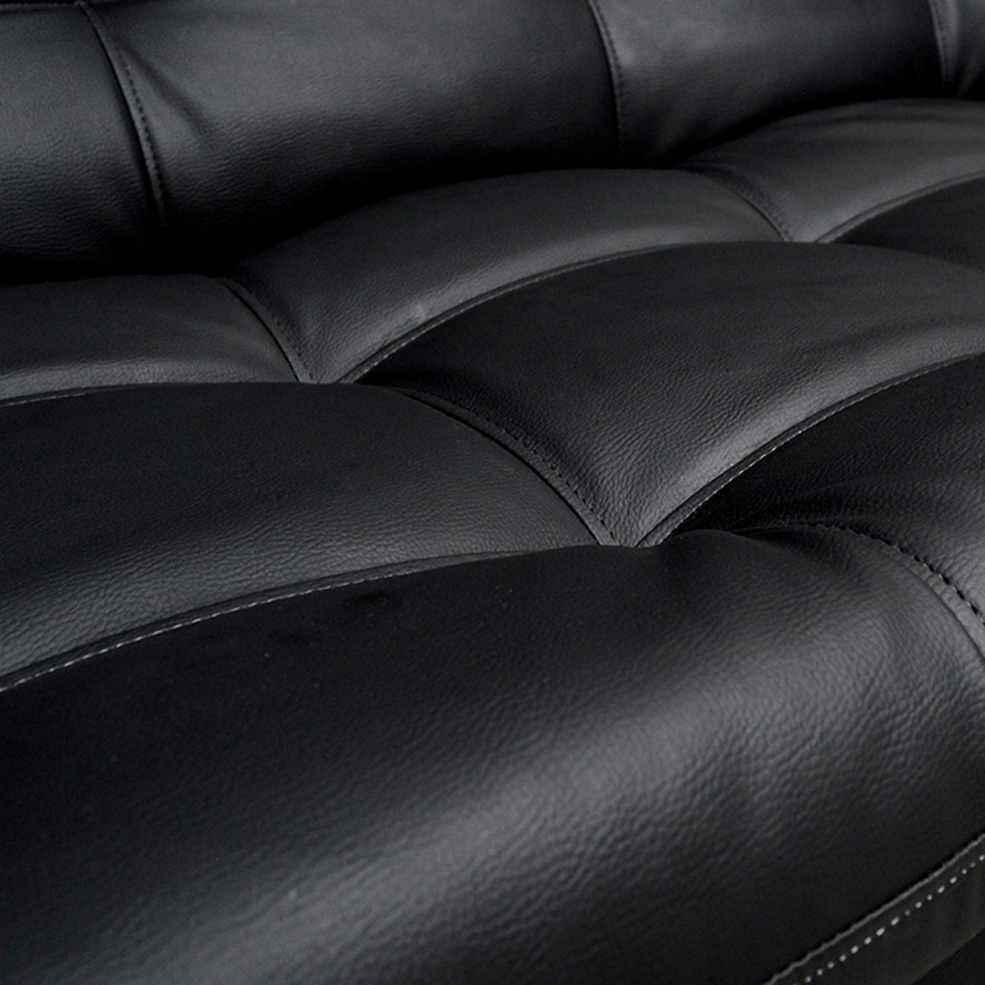 Sofacama Carvallo 3 Posiciones Clic Clac Tipo Cuero Negro - VIRTUAL MUEBLES