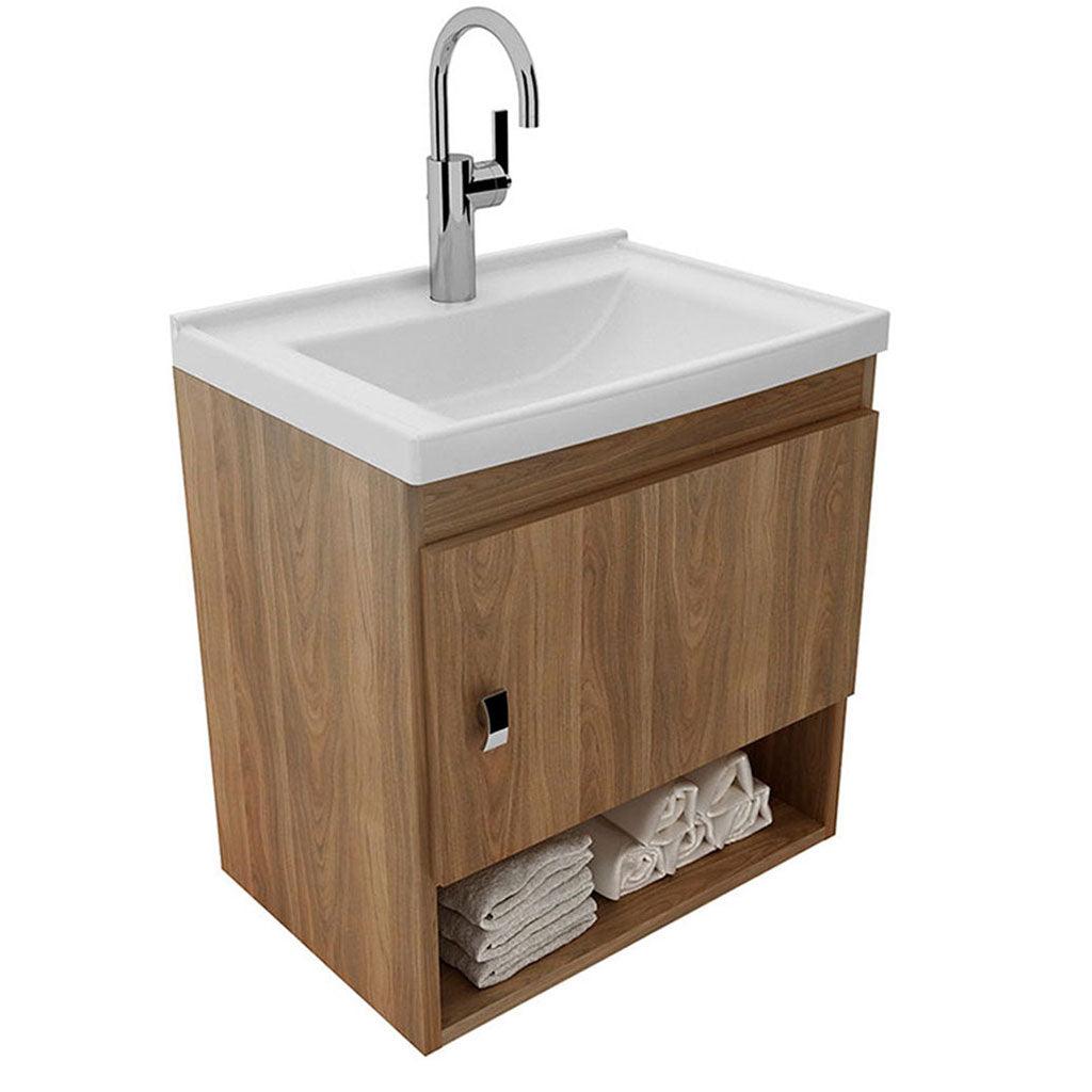 Mueble de baño con lavamanos linz teca - VIRTUAL MUEBLES