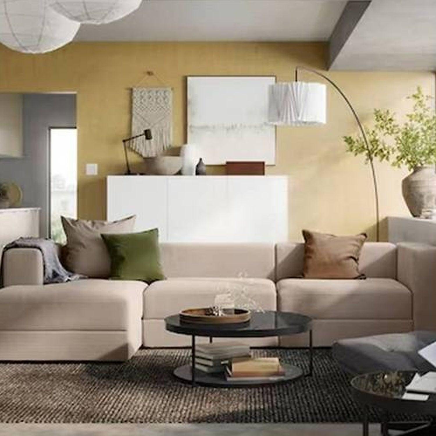 Sofá en L Izquierdo Lautaro Lona antifluidos Beige 310x95x71