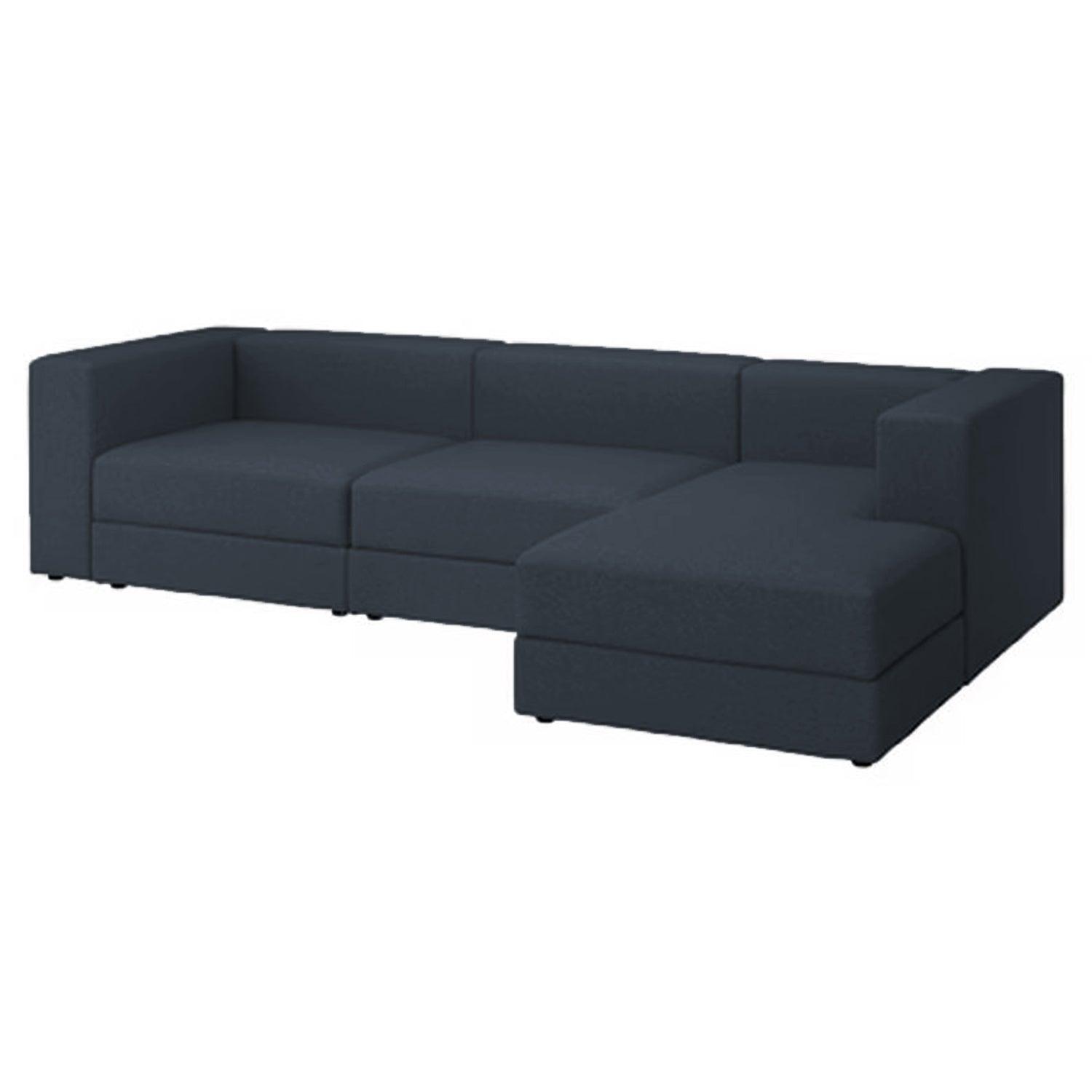 Sofá en L Derecho Lautaro Lona antifluidos Azúl 310x95x71