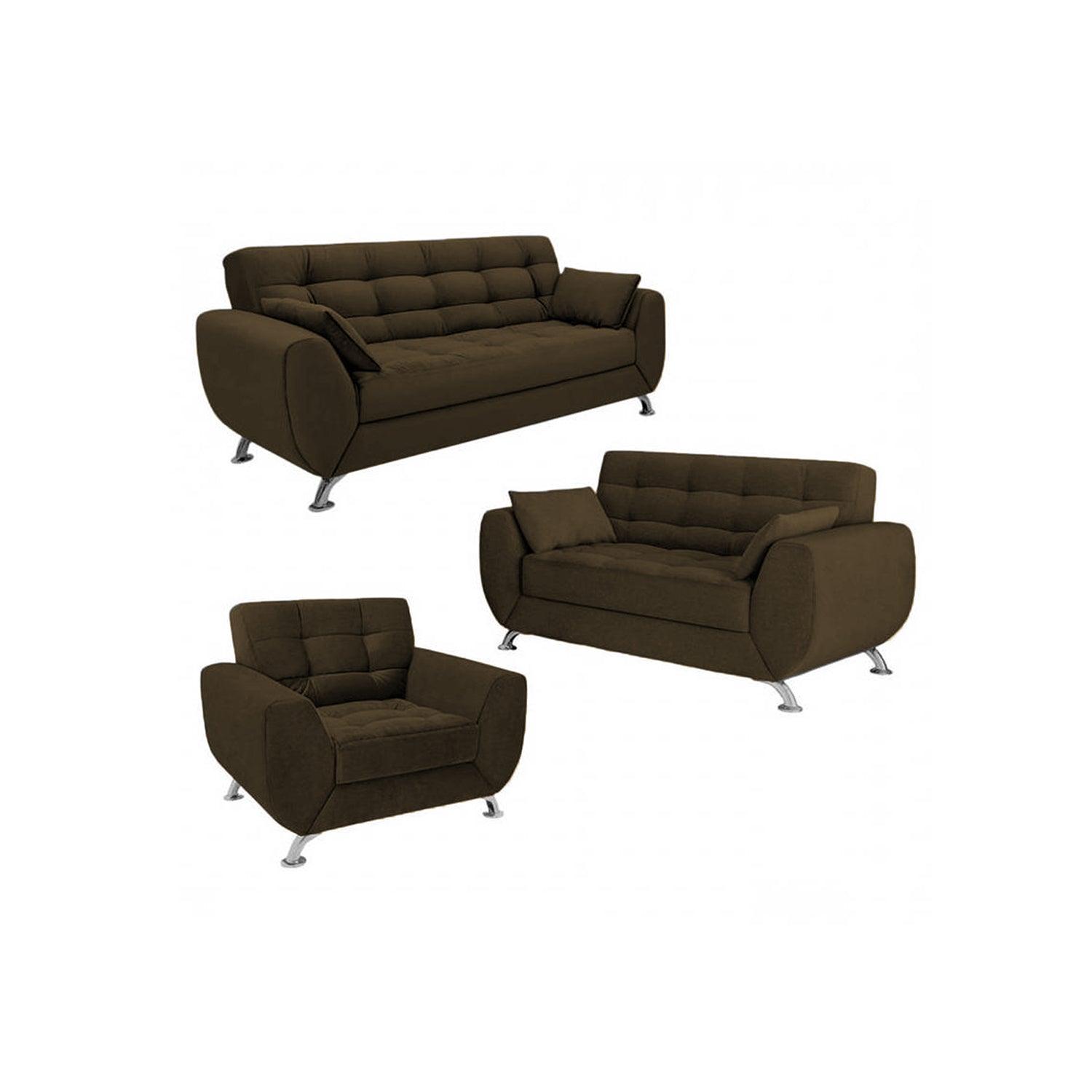 Juego de Sala 3-2-1 Tonali tapizado Lona anti fluidos 190x80x75