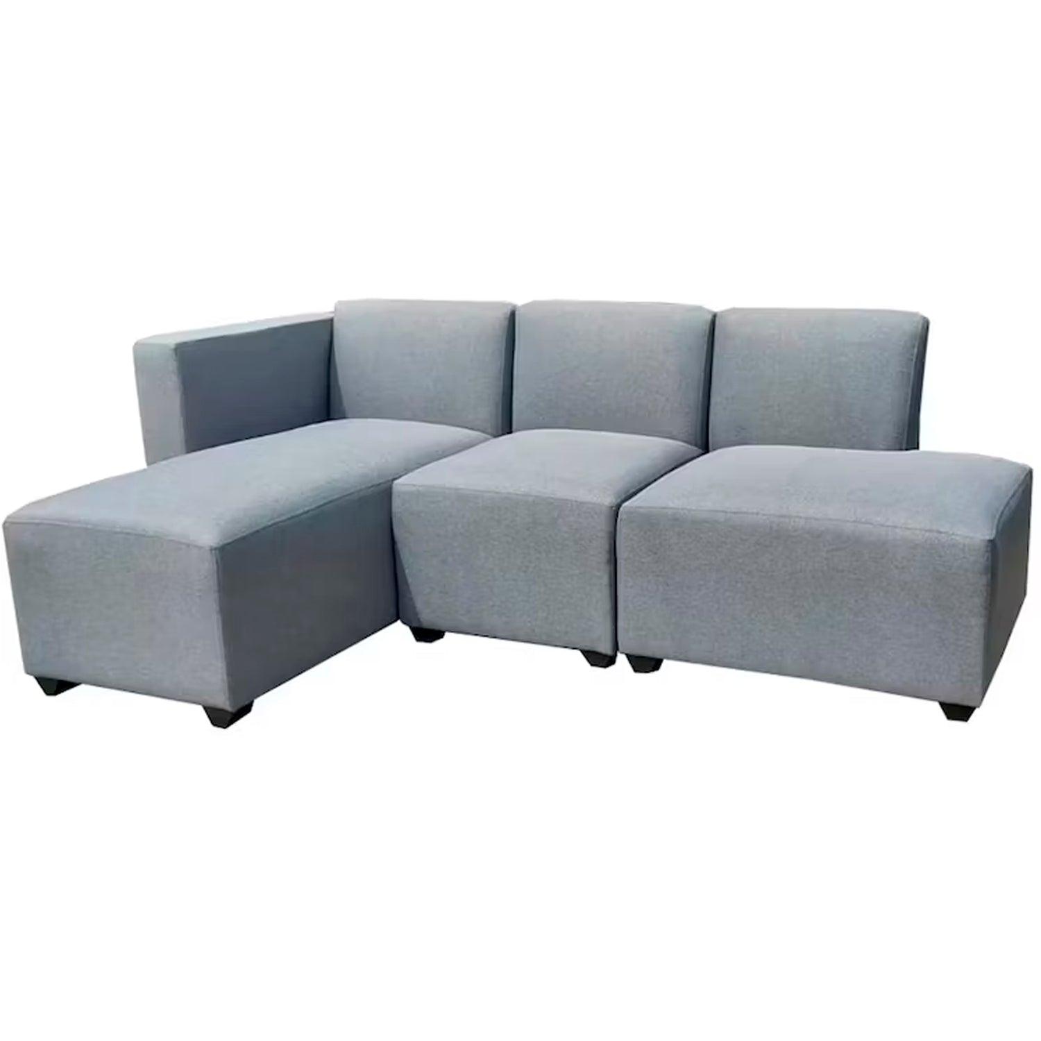 Sofá en L Izquierdo Sisco Lona Antifluido Gris 220x130x90