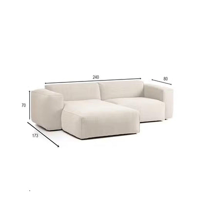 Sofá en L Izquierdo Adelis Terciopelo anti fluidos y amigable con las mascotas Beige 240x80x70