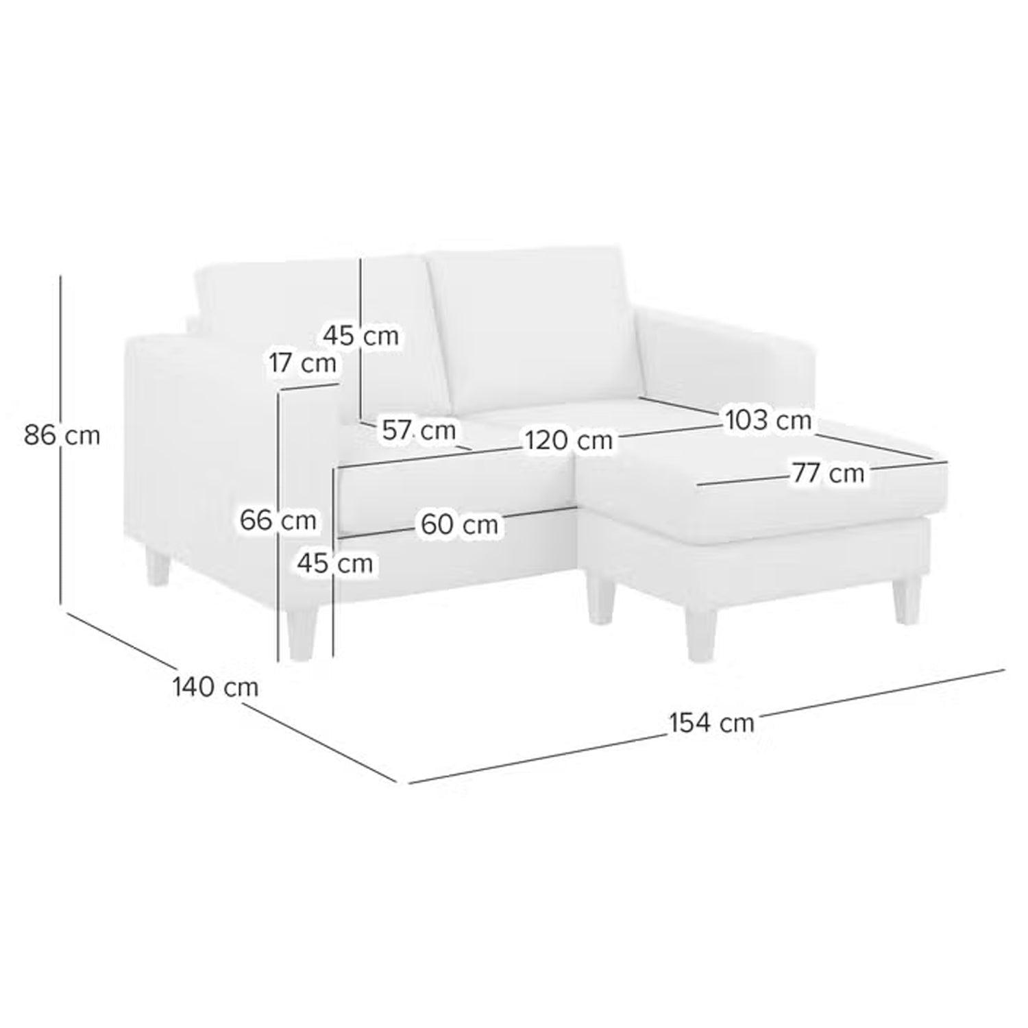 Sofá en L Derecho Chiqui Lona anti fluidos Beige 154x80x86