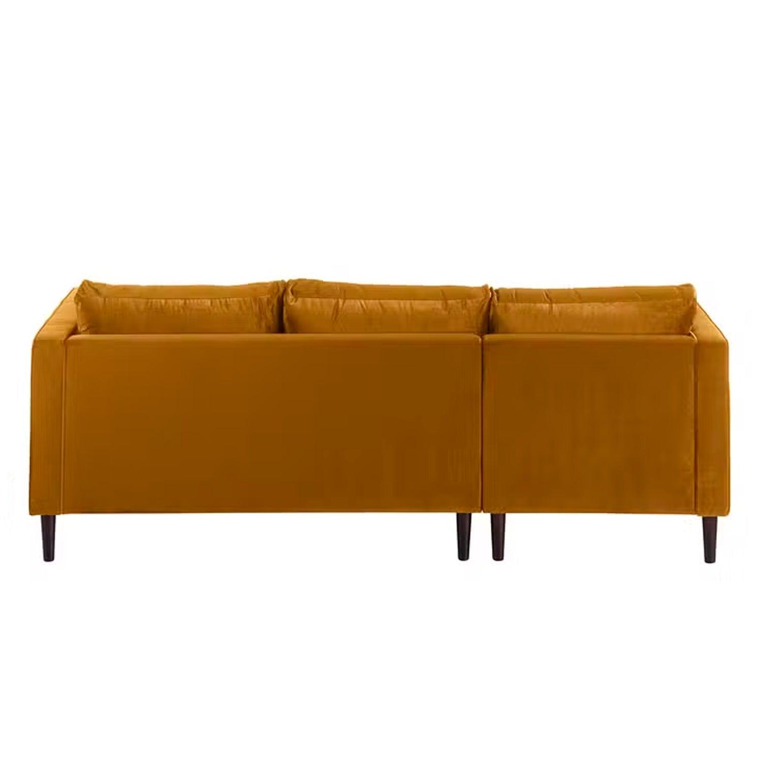 Sofá en L Izquierdo Gavi Terciopelo anti fluidos y amigable con las mascotas Amarillo 204x86x80