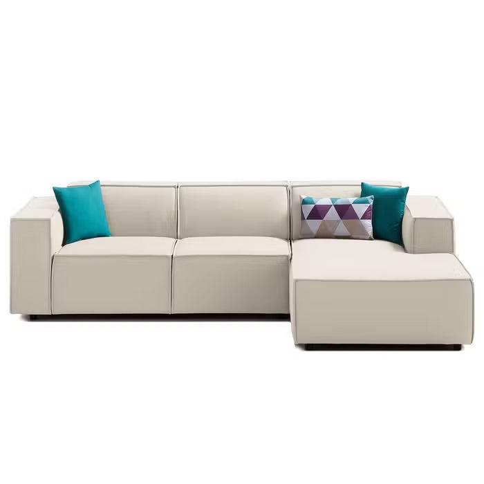 Sofá en L Derecho Luz Lona anti fluidos Beige 260x86x72