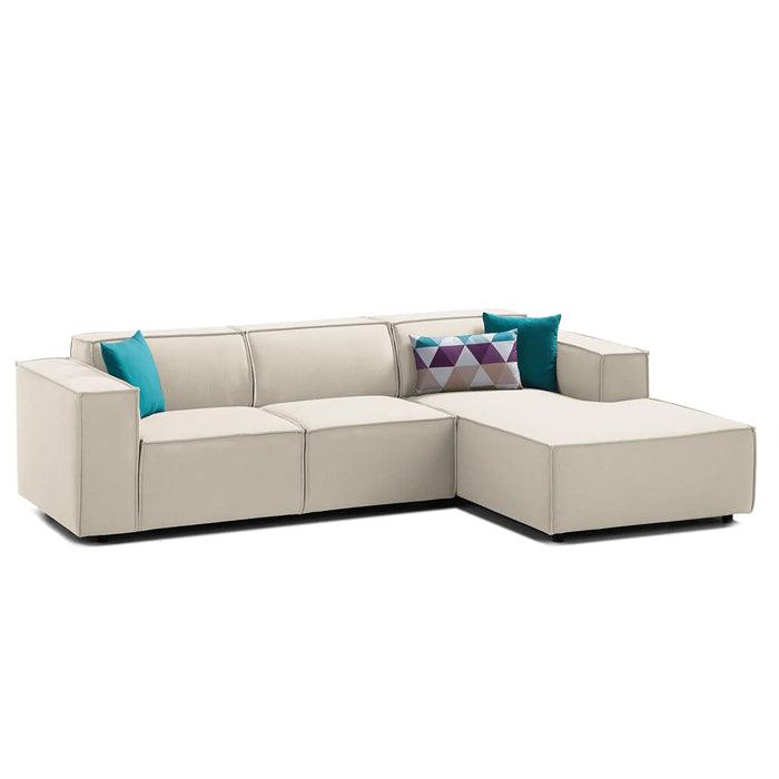 Sofá en L Derecho Luz Lona anti fluidos Beige 260x86x72