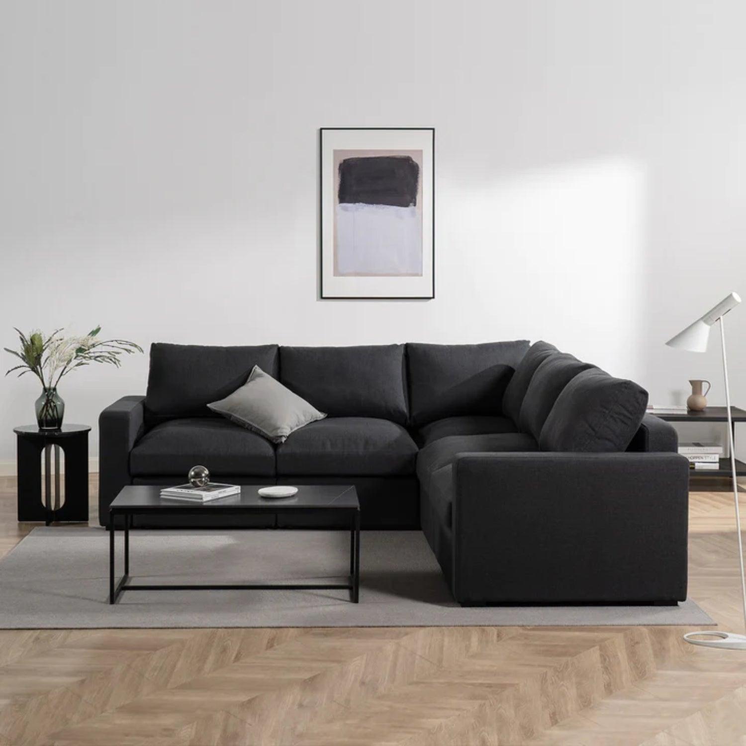 Sofá en L Modular Berlín Lona Anti Fluidos Gris 256x90x90