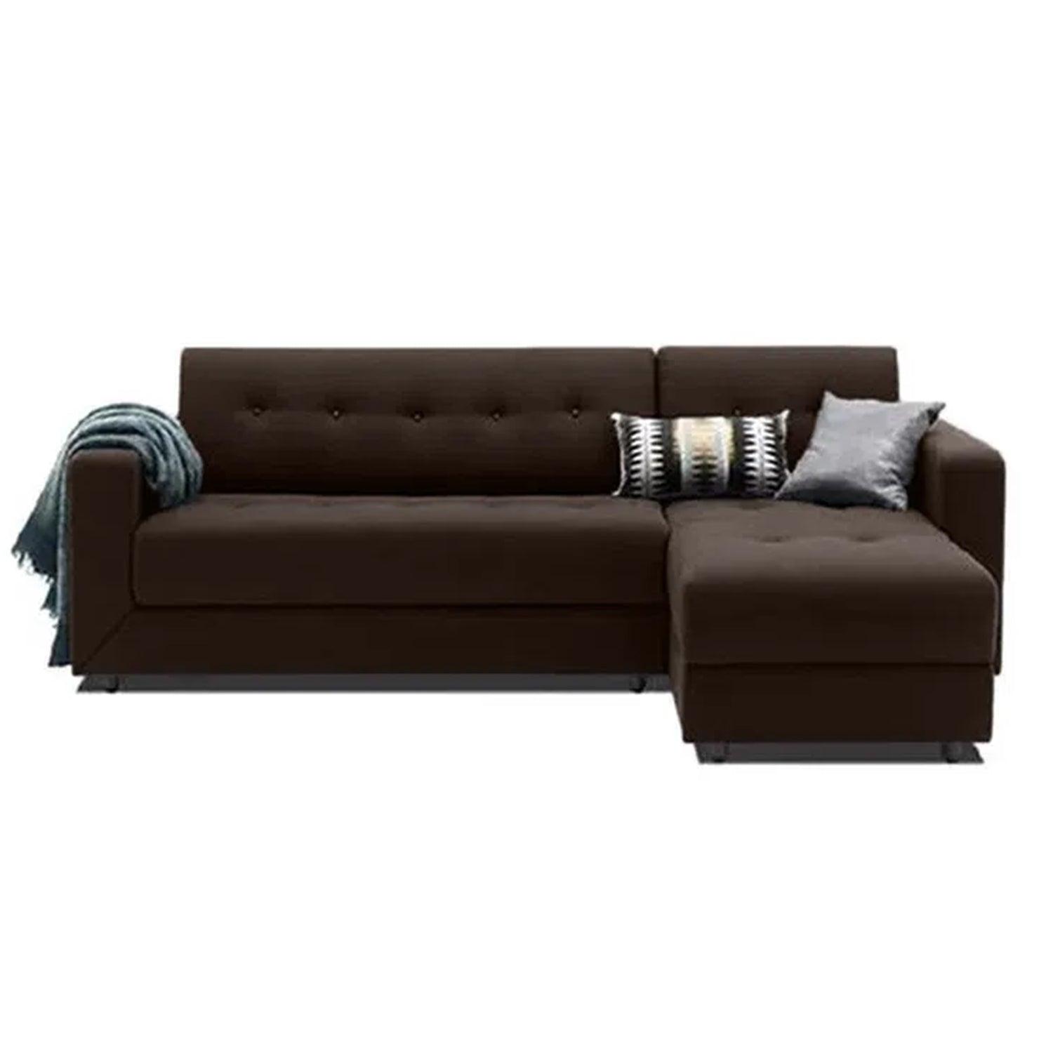 Sofá en L Derecho Tepuy Lona anti fluidos Marrón 220x80x80