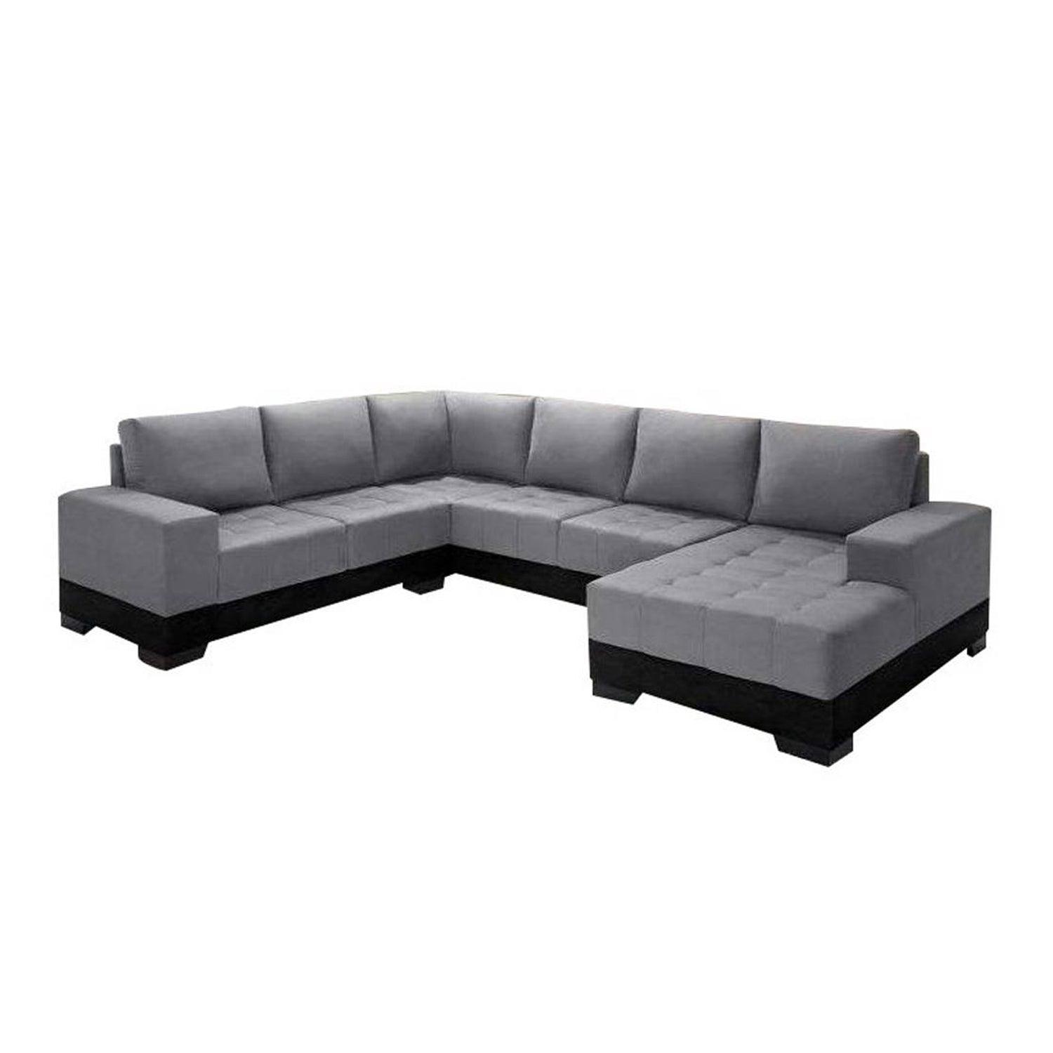 Sofá en L Modular Louis Terciopelo Gris 240x311x82x92