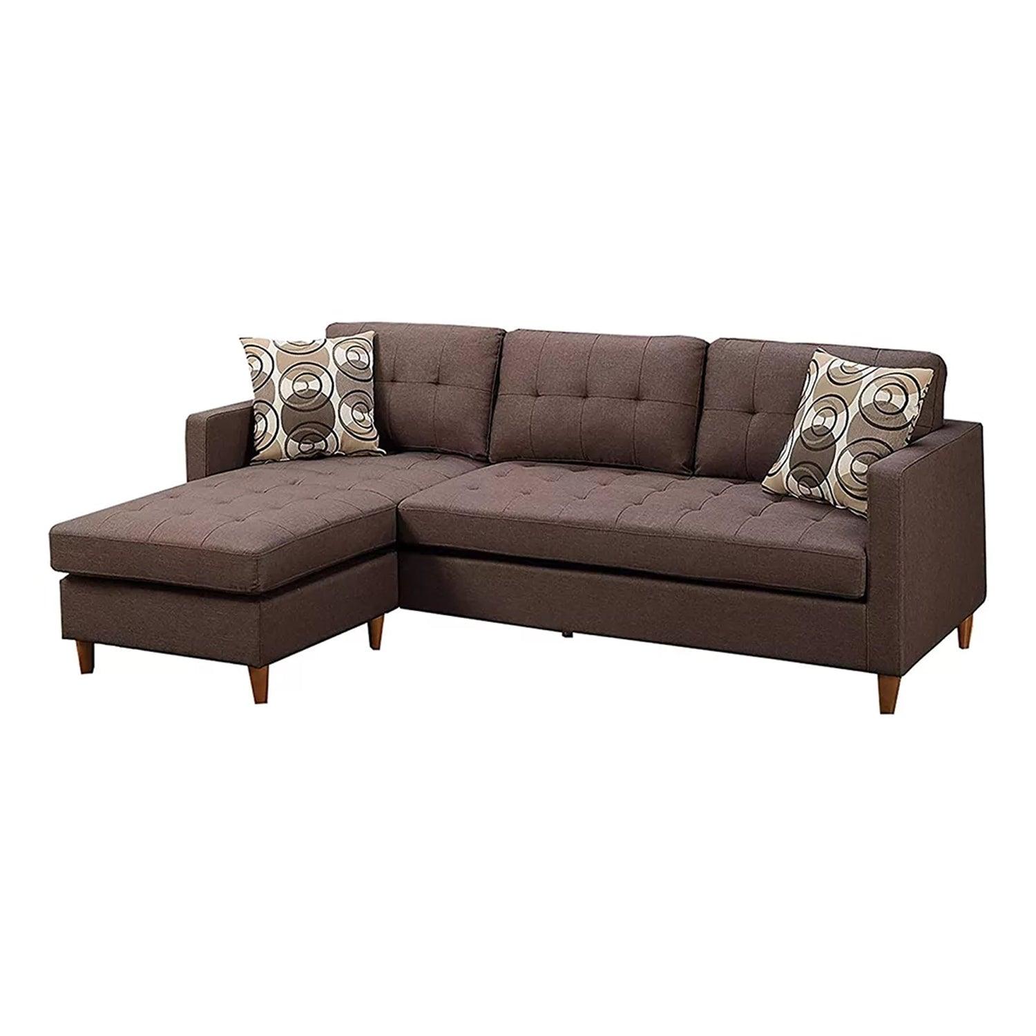 Sofá en L Derecho Alberto Lona anti fluidos Marron 220x80x80