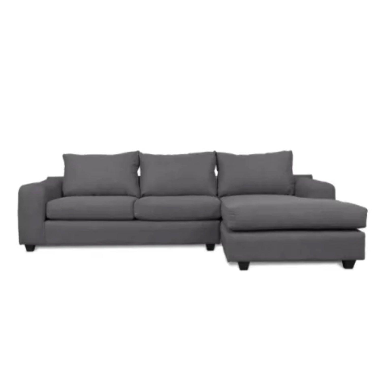 Sofá en L Derecho Pitty Terciopelo Gris 265x85x61