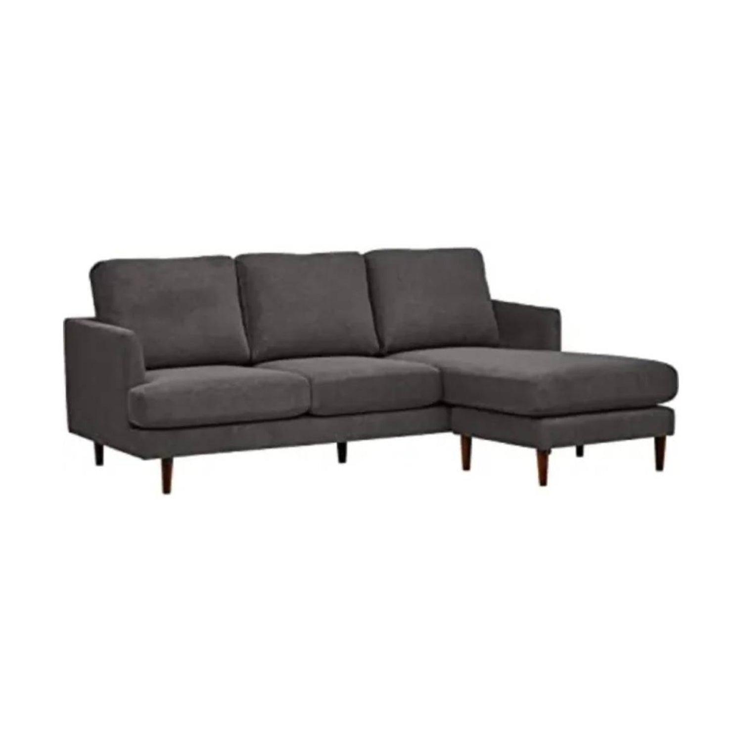 Sofá en L Derecho Titi Terciopelo Gris 220x80x85
