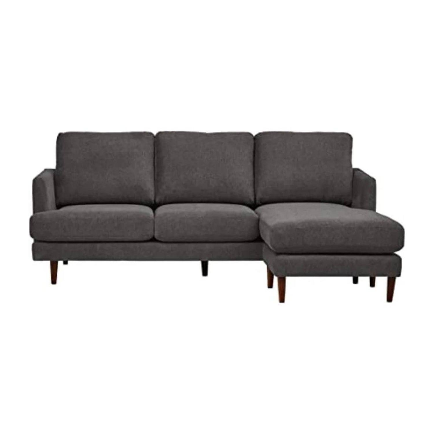 Sofá en L Derecho Titi Terciopelo Gris 220x80x85