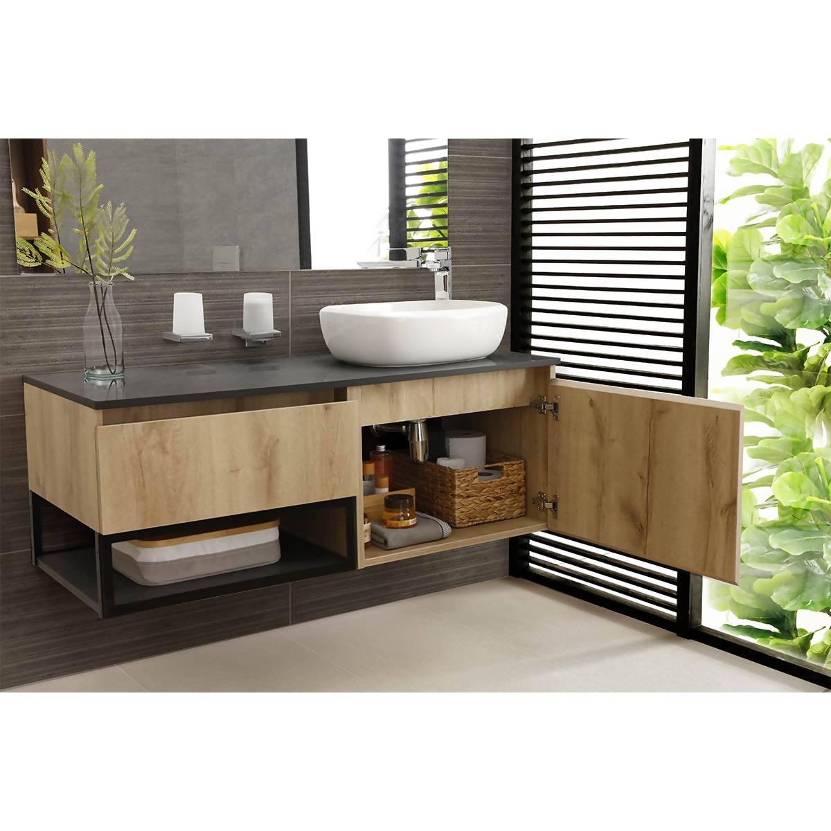 Mueble Corona Plus 120 Cm Con Lavamanos Cascade Izquierdo - VIRTUAL MUEBLES