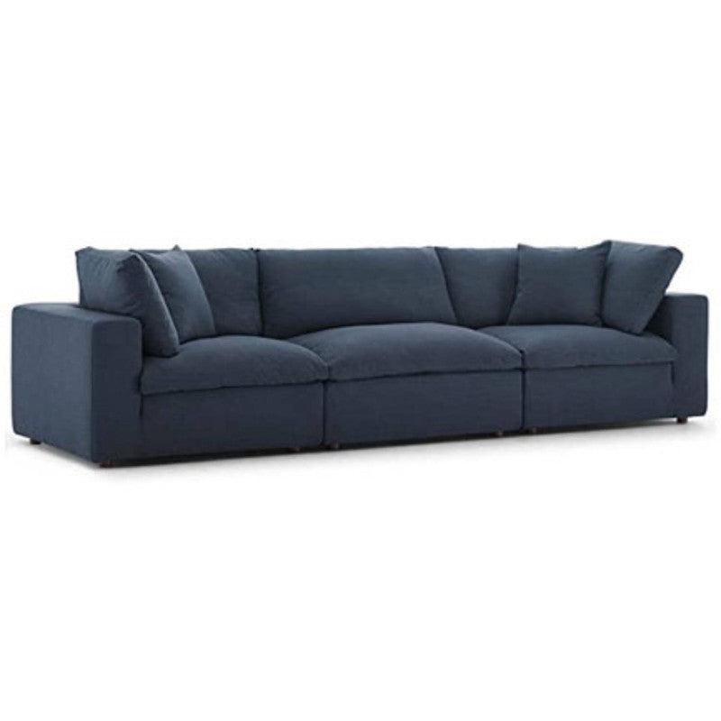 Sofá Emperador 5 puestos Azúl tela anti fluidos 300x95x85