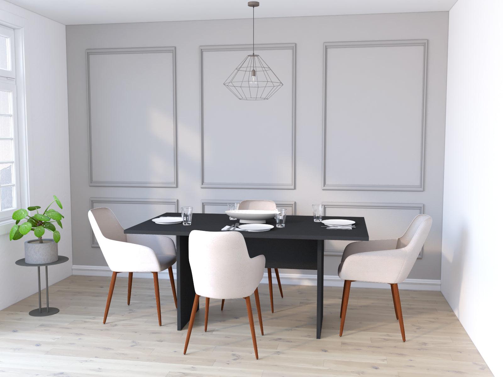 Comedor Trébol Wengue Incluye Cuatro Sillas Café Claro.