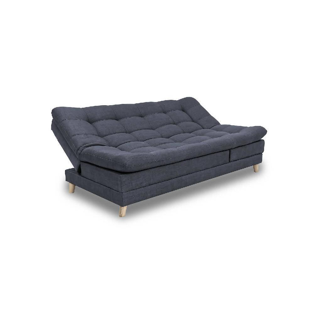 Sofá cama Cameron color grafito antirasguño y patas de madera - VIRTUAL MUEBLES