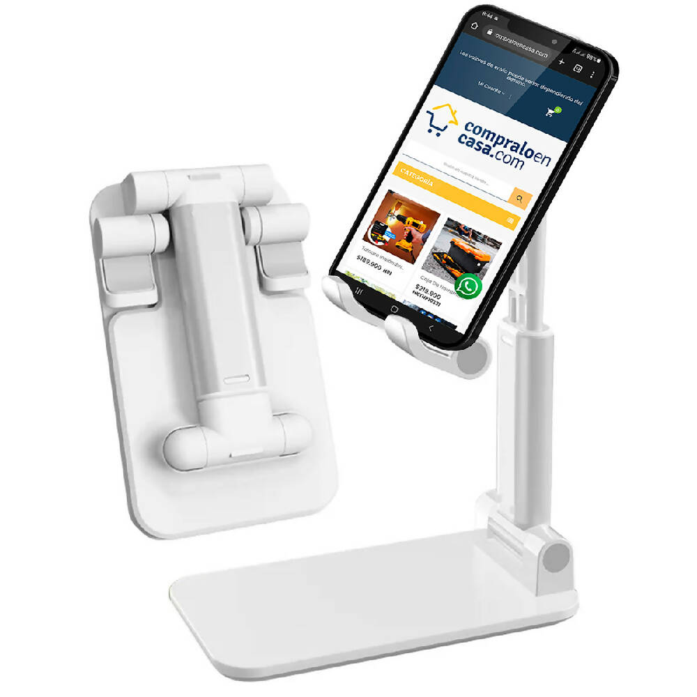 Soporte para celular portable base tabletas ajustable BLANCO NWH1
