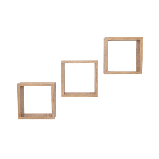 Set de Repisas Cuadradas Eros, Beige, X 3 Unidades - VIRTUAL MUEBLES