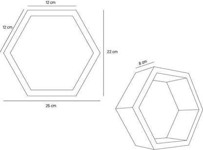 Set de Repisas Hexagonal Hades, Beige, X6 Unidades - VIRTUAL MUEBLES