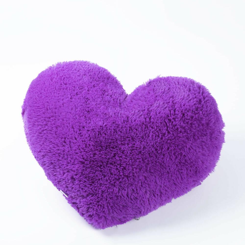 Cojín Decorativo Peludo Corazón Morado - VIRTUAL MUEBLES