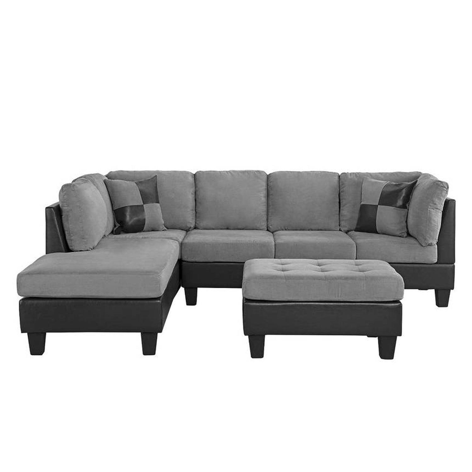Sofá en L Izquierdo Leto Microfibra Gris 260x75x85