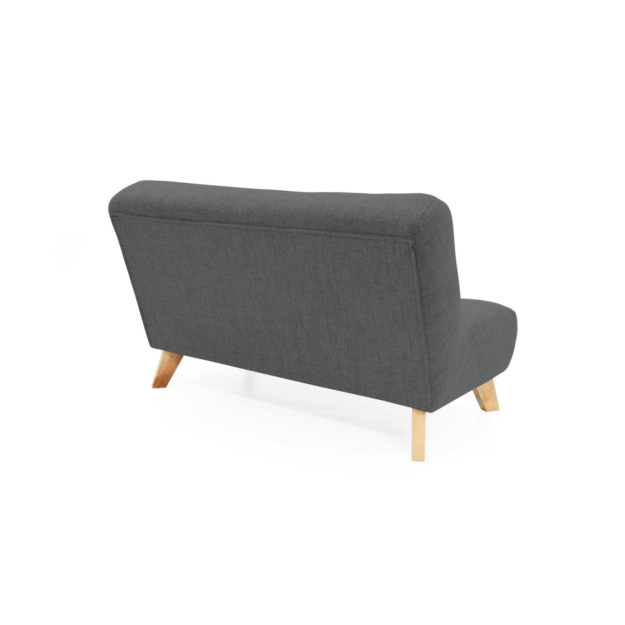 Sofa Navara 2 Puestos Tela Poliester Gris - VIRTUAL MUEBLES