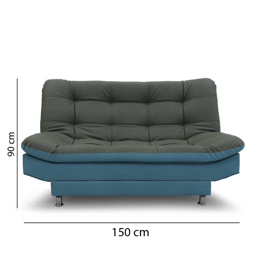 Sofá cama Moltochic mini azul con gris sintético antirasguño - VIRTUAL MUEBLES