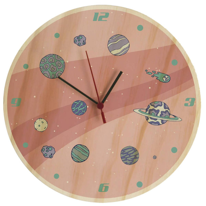 Reloj Planetas en Rosa - VIRTUAL MUEBLES