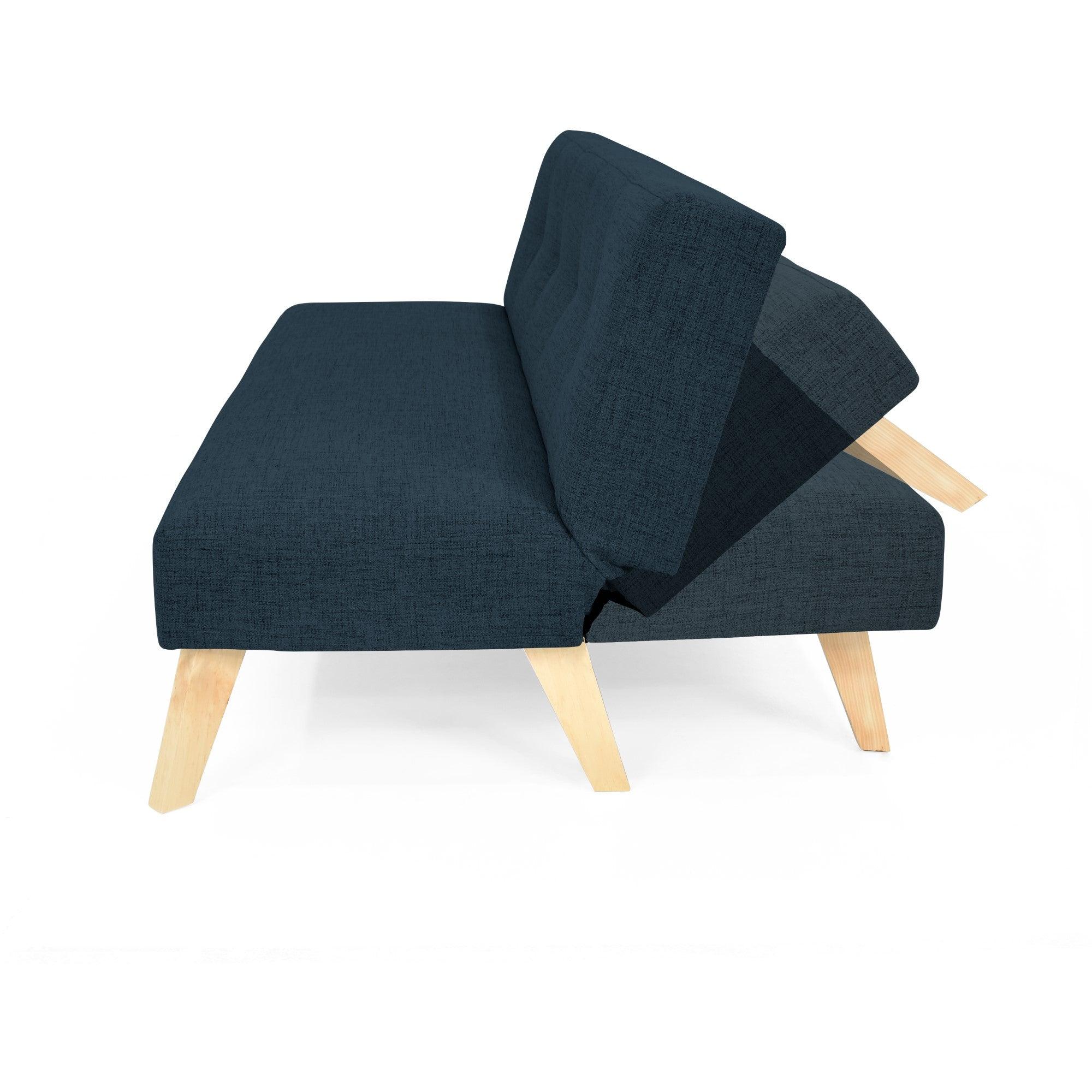 Futon London 3 Posiciones Tela Plomo - VIRTUAL MUEBLES