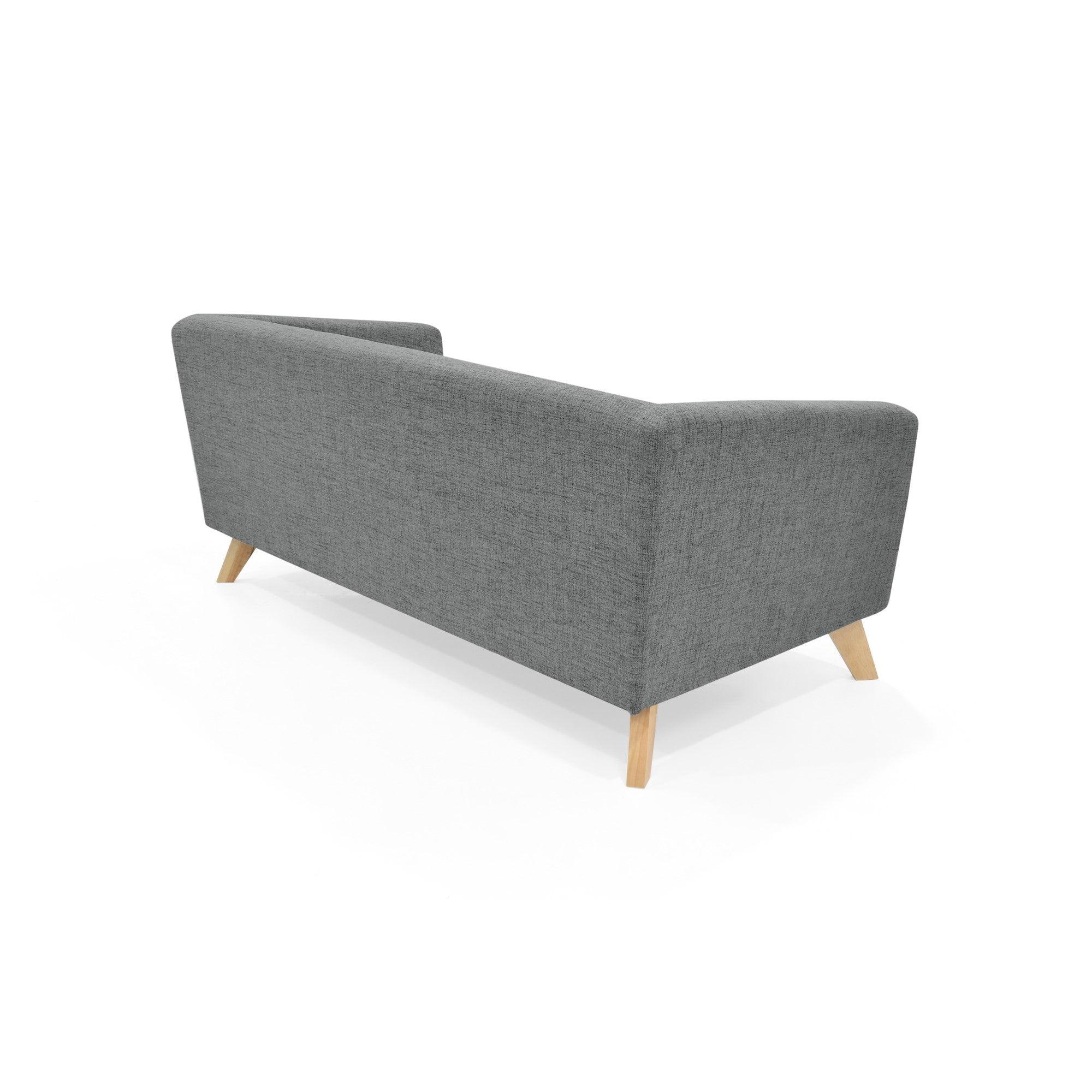 Sofa Montreal 3 Puestos Tela Poliester Gris - VIRTUAL MUEBLES