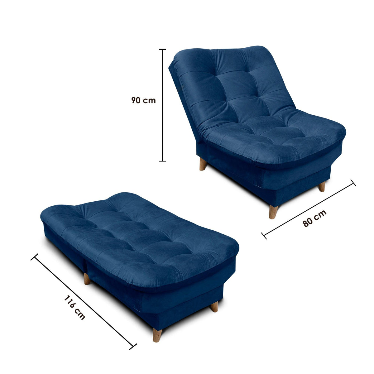 Silla Clic Clac Fendik Tela Azul