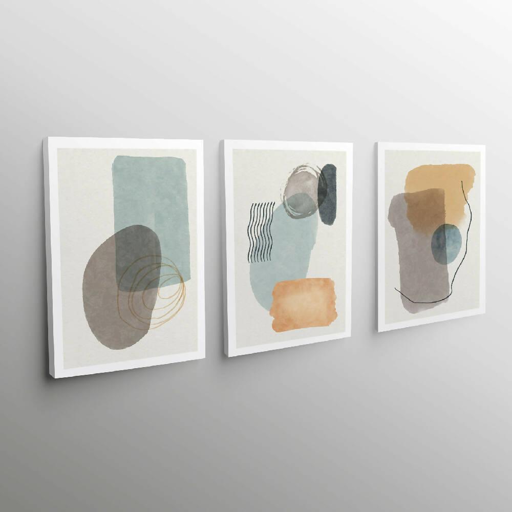Triptico azul acuarela 30 cm x 40 cm